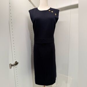 Tory Burch Navy Dress with Gold Buttons